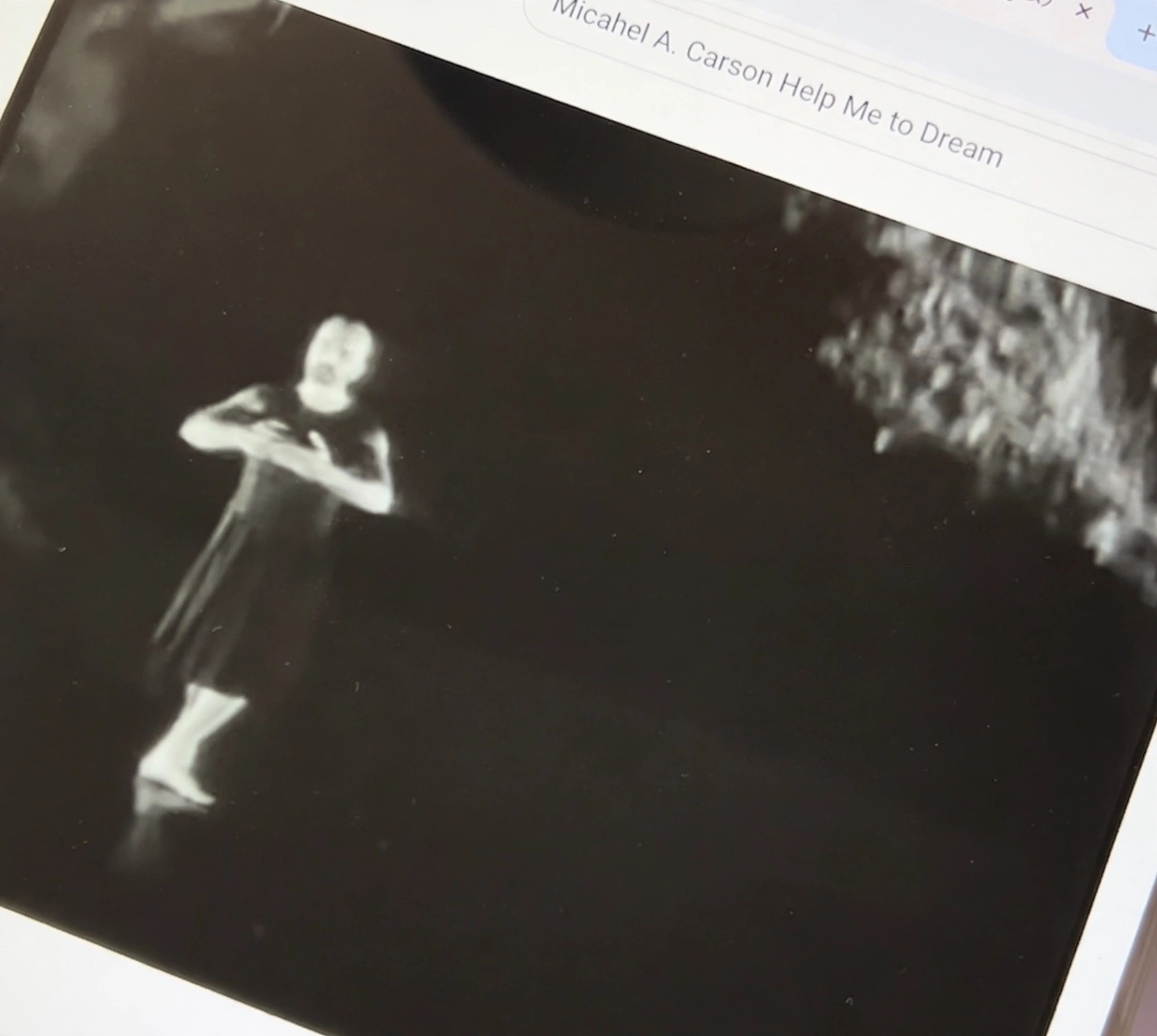 Black-and-white film still of Michael A. Carson dancing in Help Me To Dream