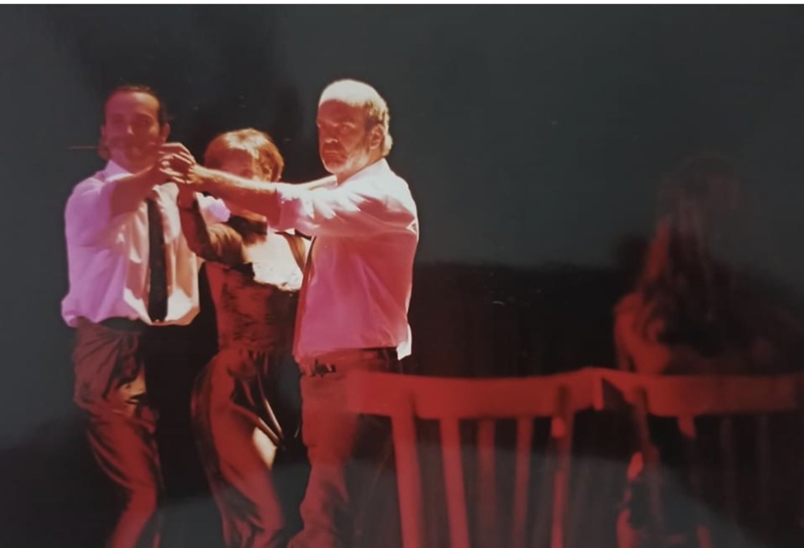 Three dancers performing When She Was Good at Teatro Ariston in Foggia, Italy, in 1993